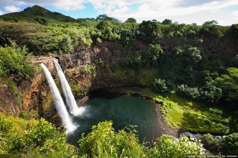 Chûtes de Wailua, Kauai à Hawaii