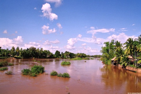 Rivages du Mékong dans la région de Si Phan Don
