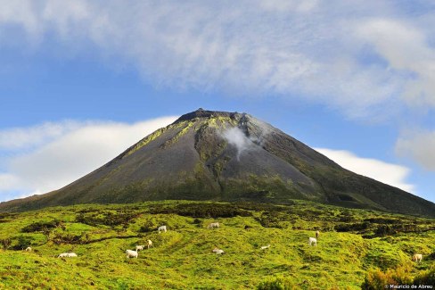 Vue sur le majestueux Mont Pico, sur l'île de Pico