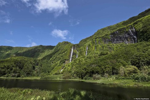 La cascade de Poço Ribeira Ferreiro, sur l'île de Flores