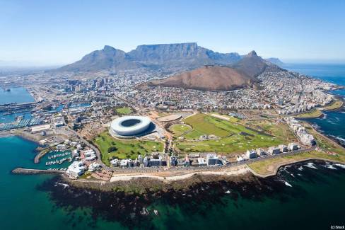 Vue aérienne de Cape Town en Afrique du Sud