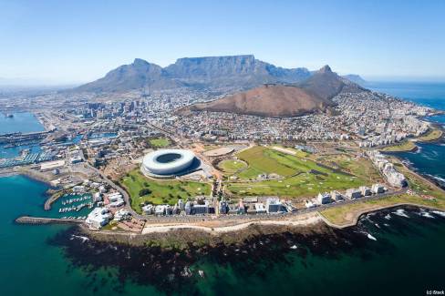 overall aerial view of Cape Town, South Africa