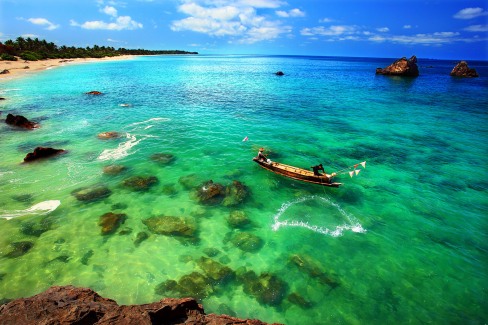 Plage de Ngwe Saung sur la côte ouest de la Birmanie