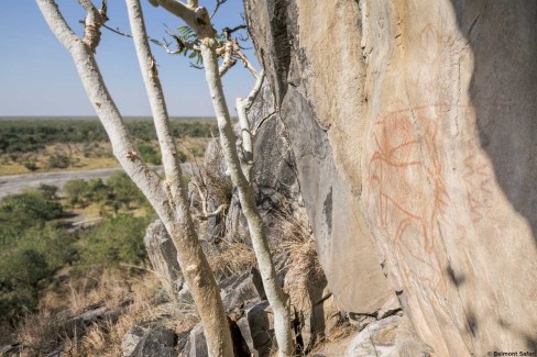 Peinture Bushmen dans la région de Savute