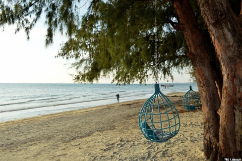 La plage en face de l'hôtel Tamu à Sihanoukville