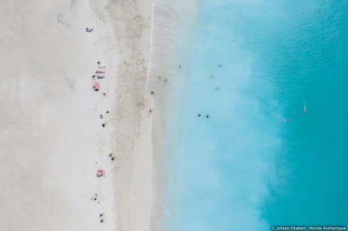 Vue aérienne d'une plage sur l'île de Sal au Cap-Vert