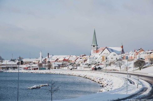 Rønne enneigée, Bornholm, Danemark