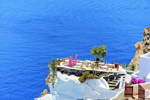 Vue spectaculaire à Santorin