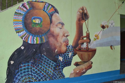 Fresque sur les murs de San Juan la Laguna au Guatemala