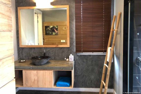 Salle d'eau charmante et fonctionnelle à l'île Maurice