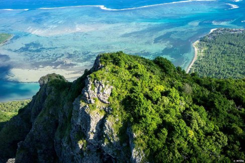 Péninsule du Morne vue du ciel à l'île Maurice