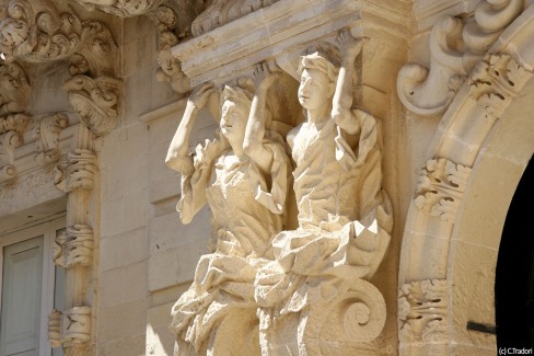 Détail architectural sur une façade de Lecce