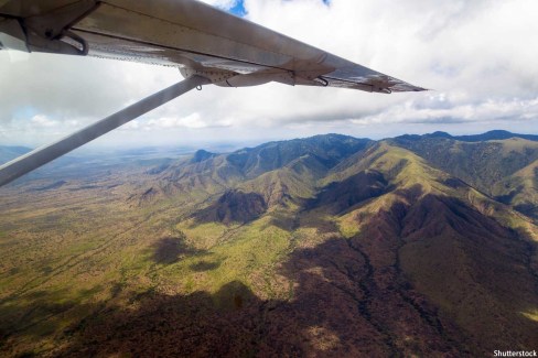 Aerial view of the Serengeti National Park and the Great Rift Valley  - Tanzania  Africa
