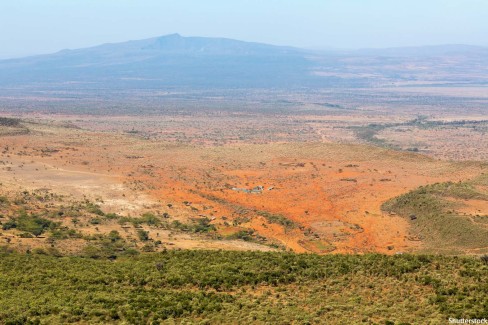 View of the Rift Valley landscape in Kenya