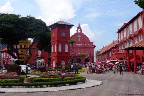 La place Stadhuis à Malacca
