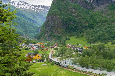 Voyage en train à bord du Flåmsbana en Norvège