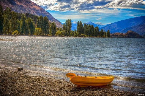 Balade en famille sur le lac de Wanaka en Nouvelle Zélande