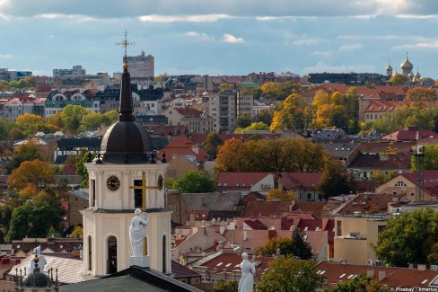 Vue aérienne sur Vilnius, capitale de la Lituanie