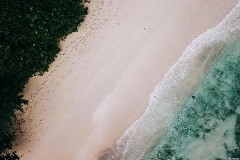 Vue aérienne de Silhouette aux Seychelles