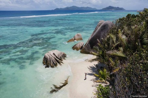 Vue aérienne sur Anse Source d'Argent