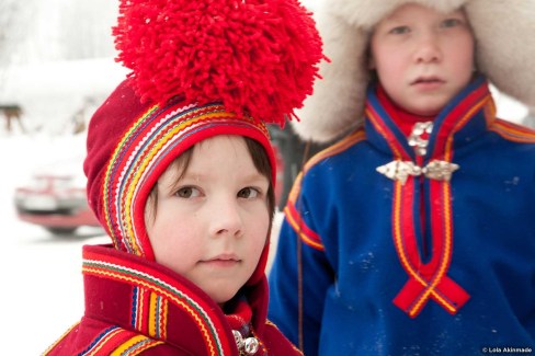 Enfants samis à åkerström; Laponie suédoise