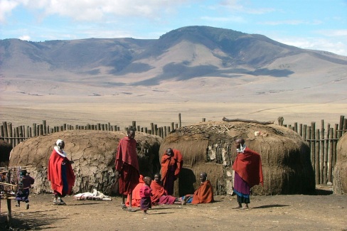Village Maasai dans la zone de conservation du Ngorongoro