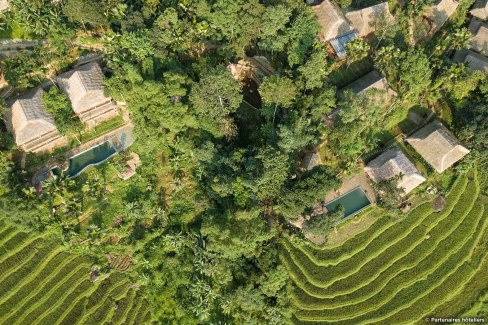 Hôtel au milieu de cultures en terrasse au Vietnam