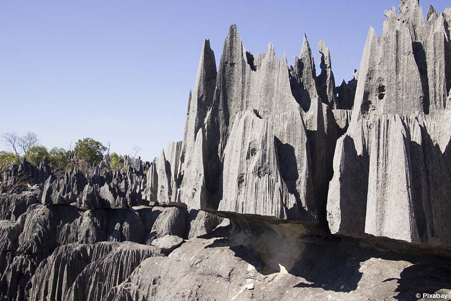 Tsingy, formation rocheuse typique de Madagascar